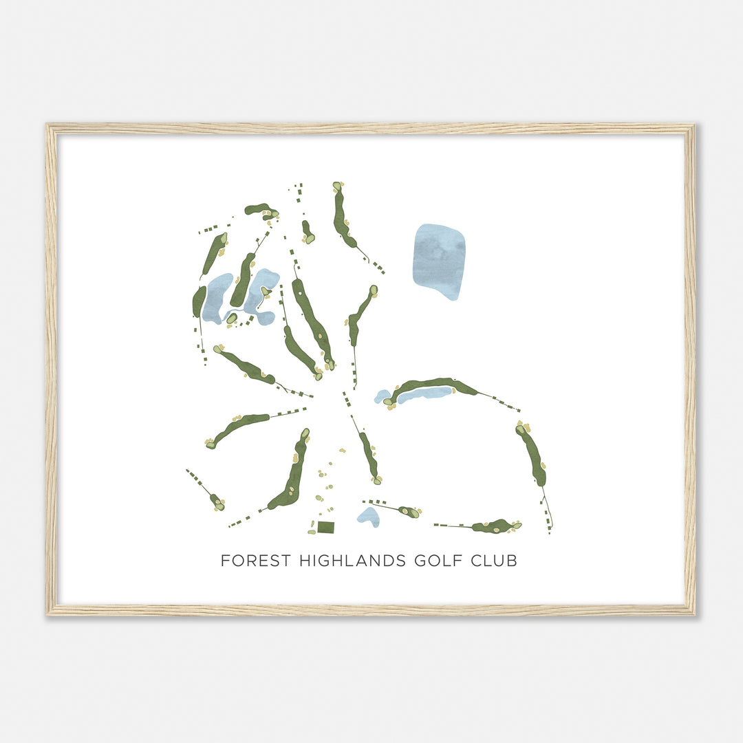 Print of Forest Highlands Golf Club Modern Map