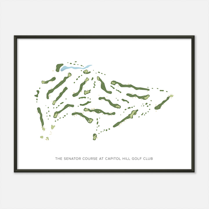 Print of The Senator Course At Capitol Hill Golf Club Modern Map
