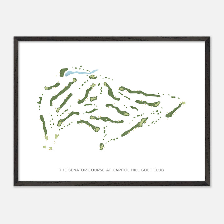 Print of The Senator Course At Capitol Hill Golf Club Modern Map