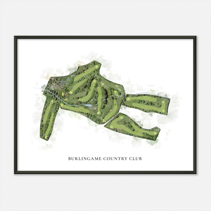 Print of Burlingame Country Club Classic Map