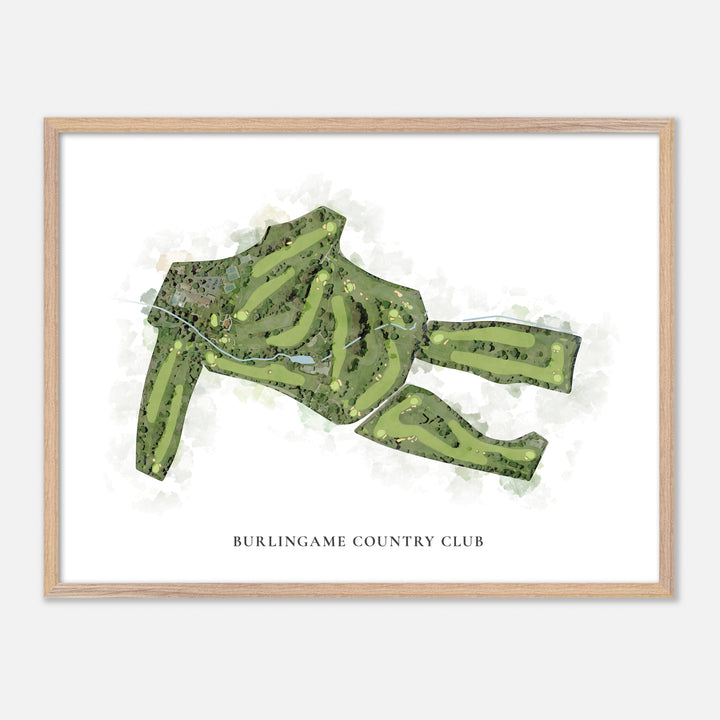 Print of Burlingame Country Club Classic Map