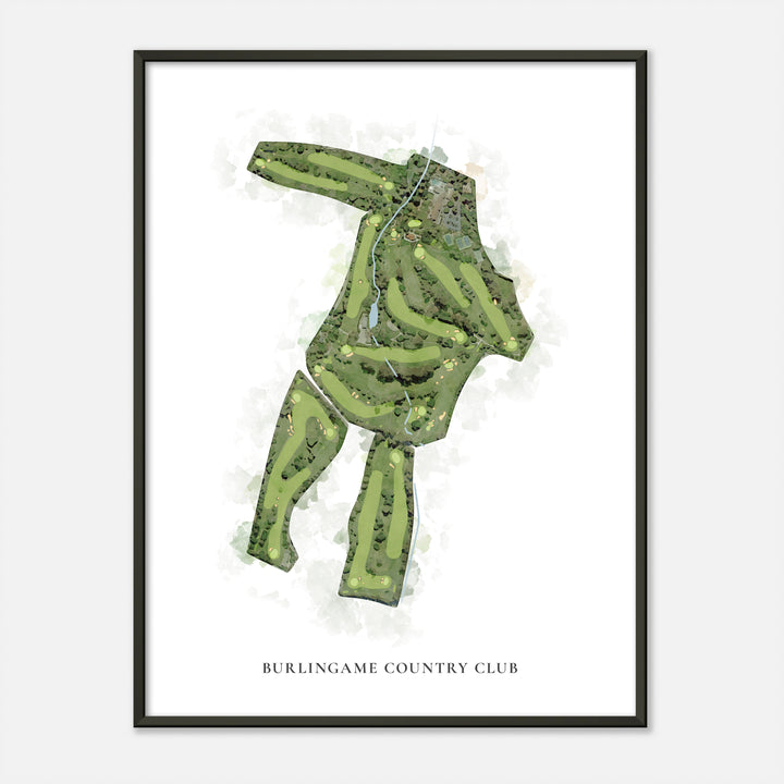 Print of Burlingame Country Club Classic Map
