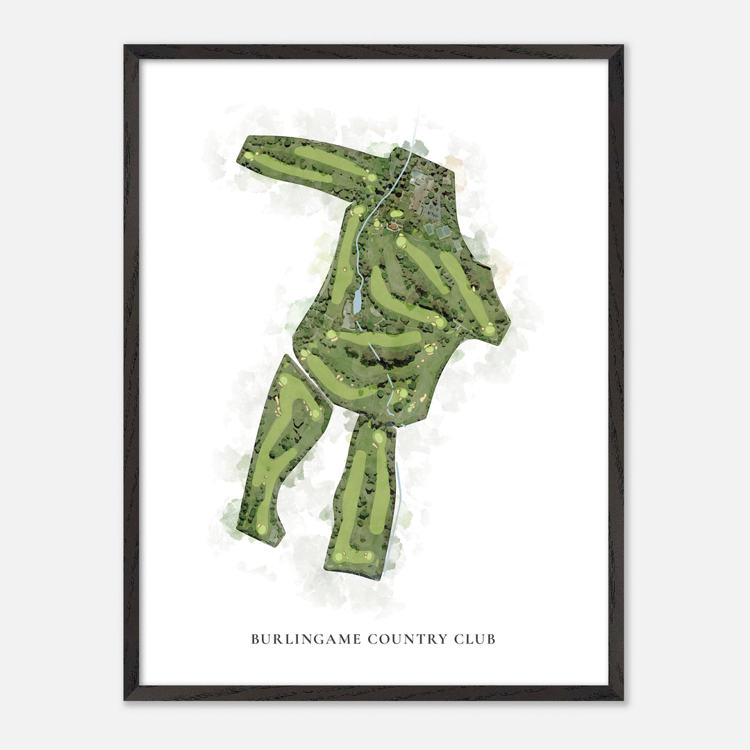 Print of Burlingame Country Club Classic Map