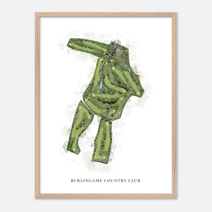 Print of Burlingame Country Club Classic Map