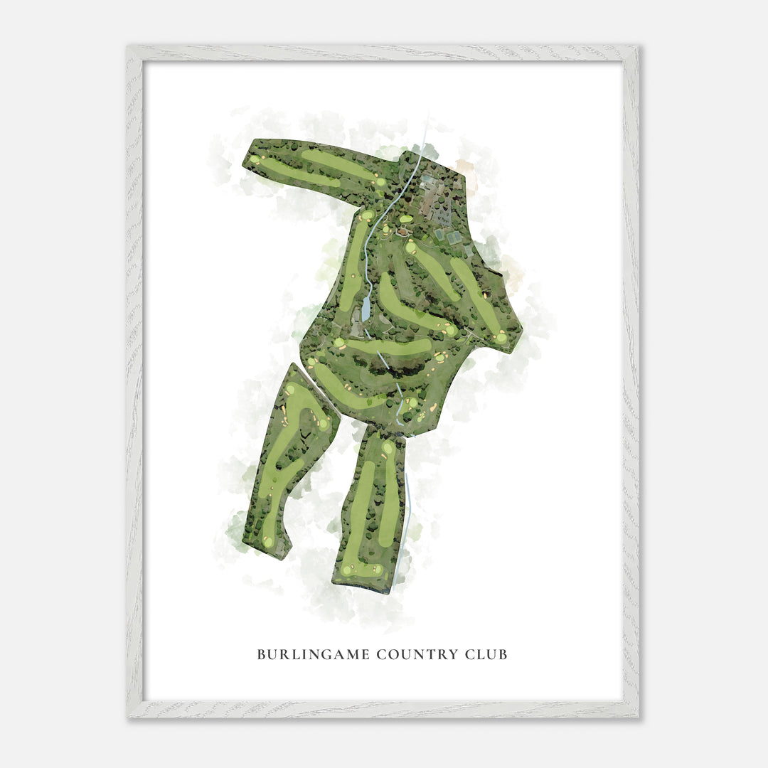 Print of Burlingame Country Club Classic Map