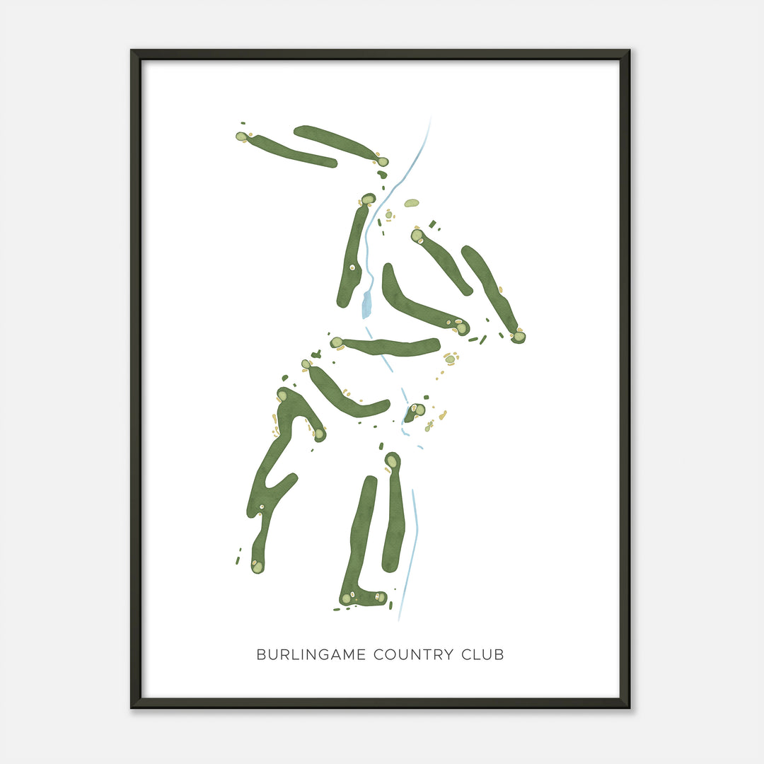 Print of Burlingame Country Club Modern Map