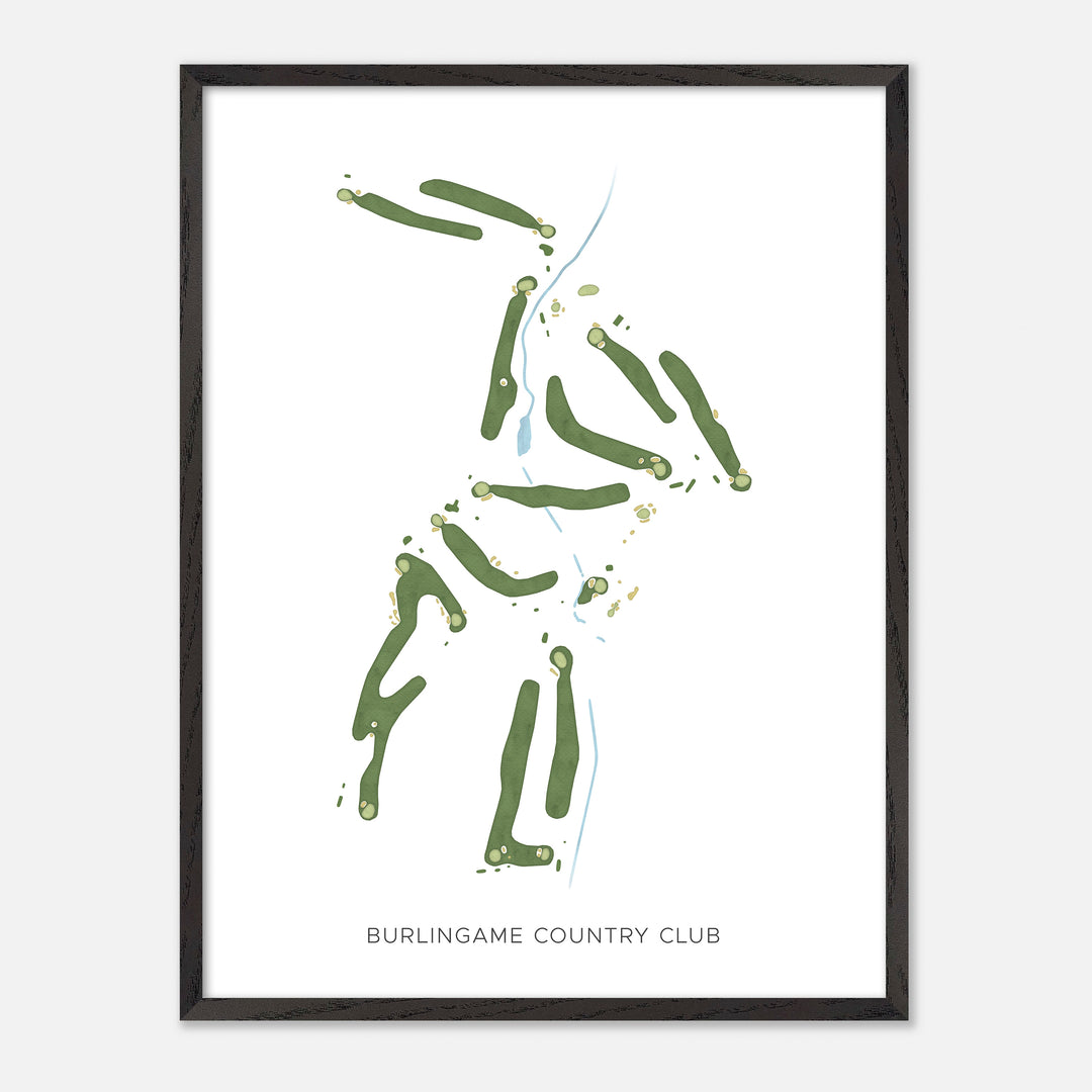 Print of Burlingame Country Club Modern Map