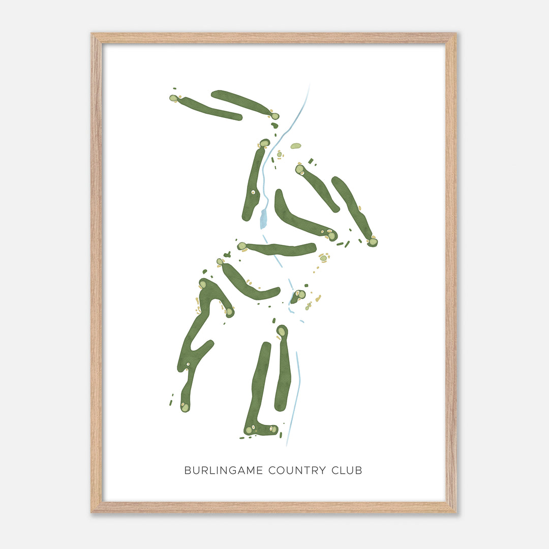 Print of Burlingame Country Club Modern Map