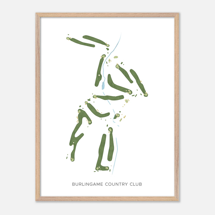 Print of Burlingame Country Club Modern Map