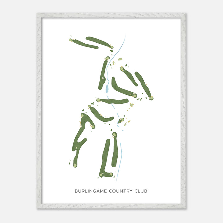 Print of Burlingame Country Club Modern Map