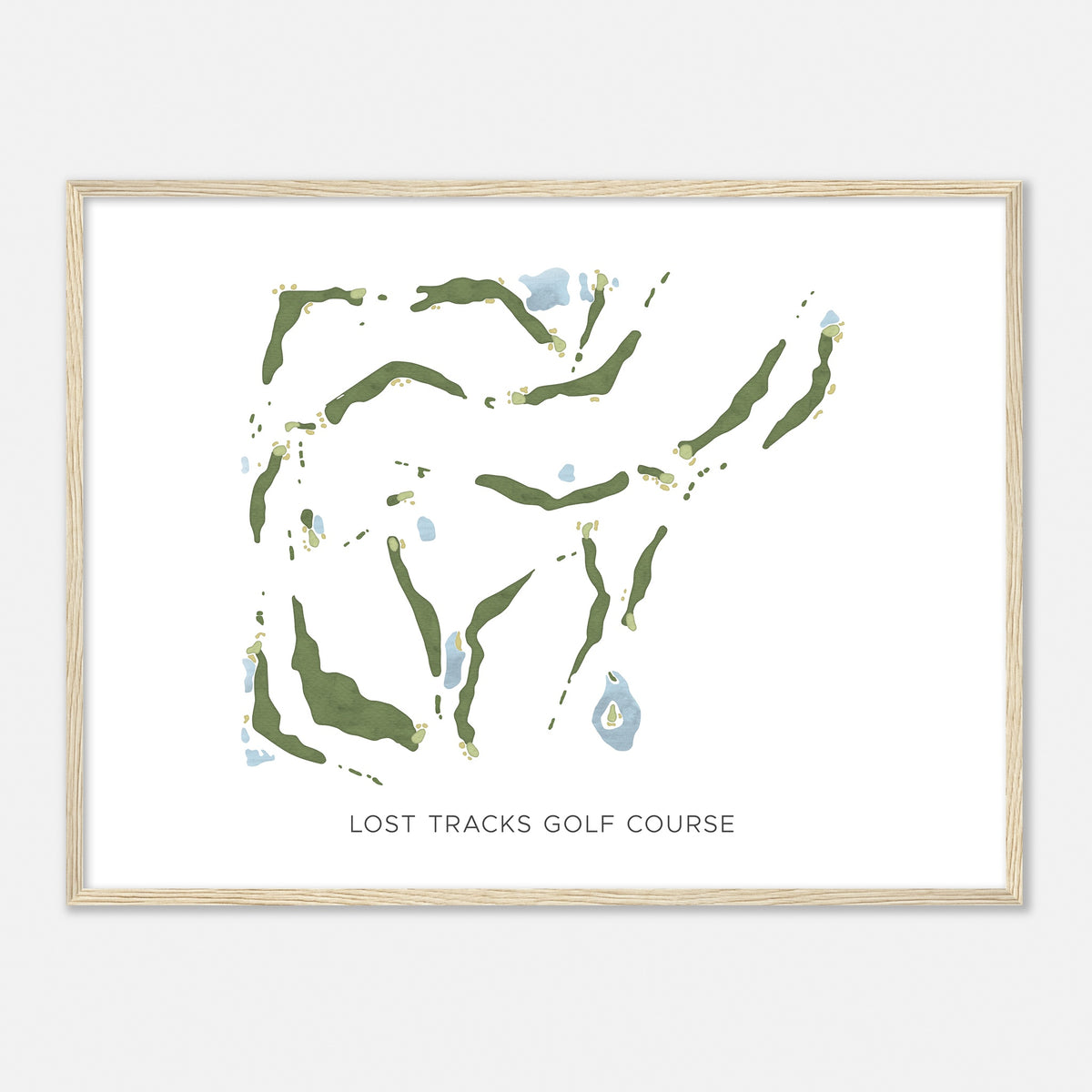 Print of Lost Tracks Golf Course Modern Map