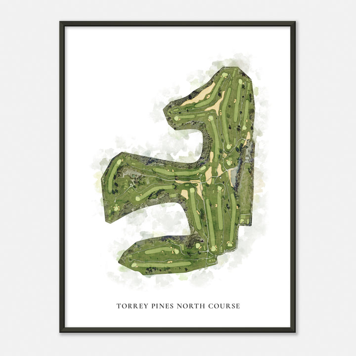 Print of Torrey Pines North Course Classic Map