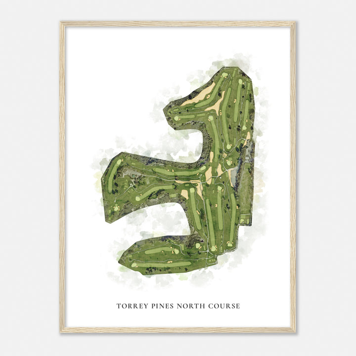 Print of Torrey Pines North Course Classic Map