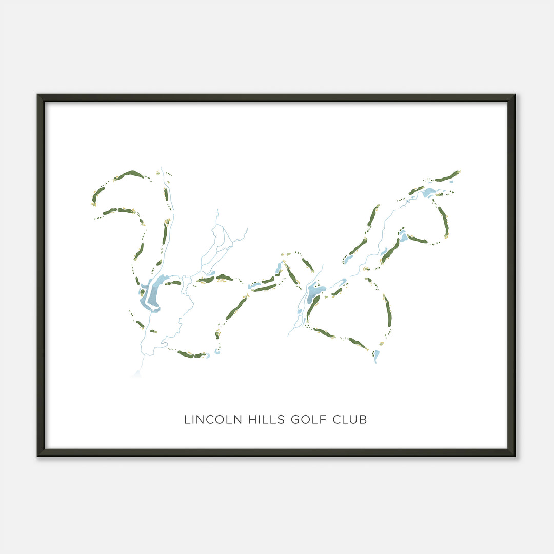 Print of Lincoln Hills Golf Club Modern Map