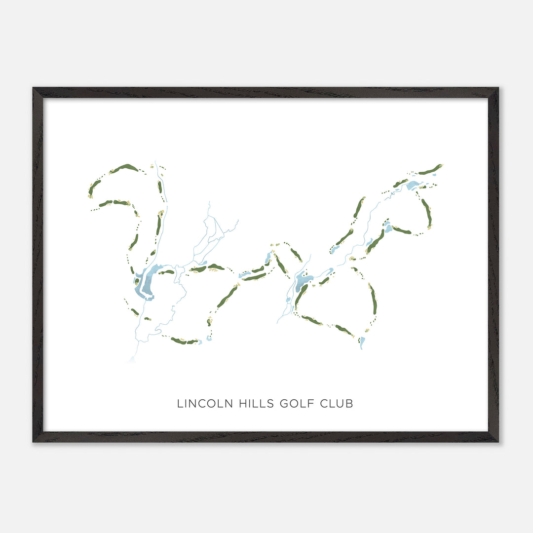 Print of Lincoln Hills Golf Club Modern Map