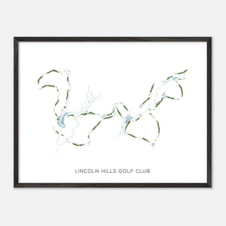 Print of Lincoln Hills Golf Club Modern Map