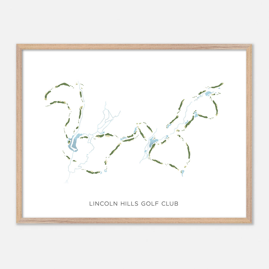 Print of Lincoln Hills Golf Club Modern Map