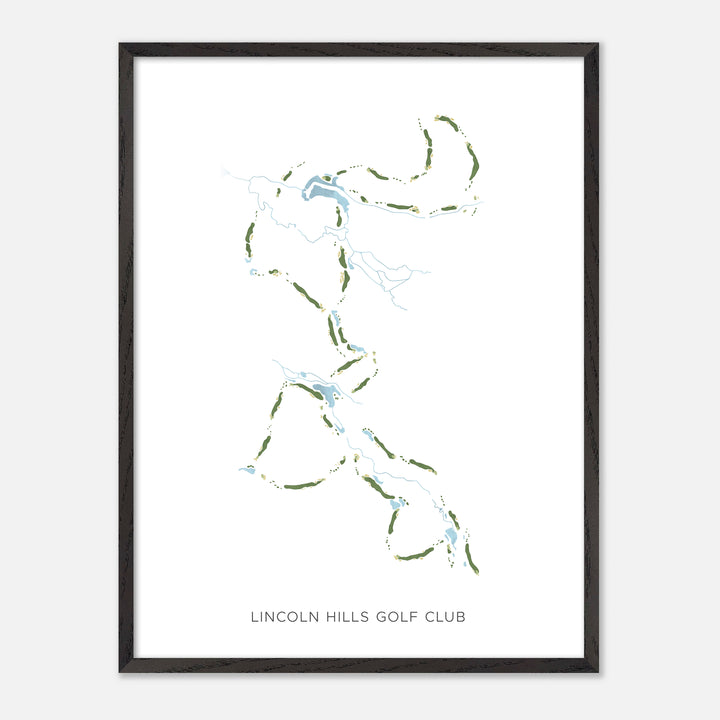 Print of Lincoln Hills Golf Club Modern Map