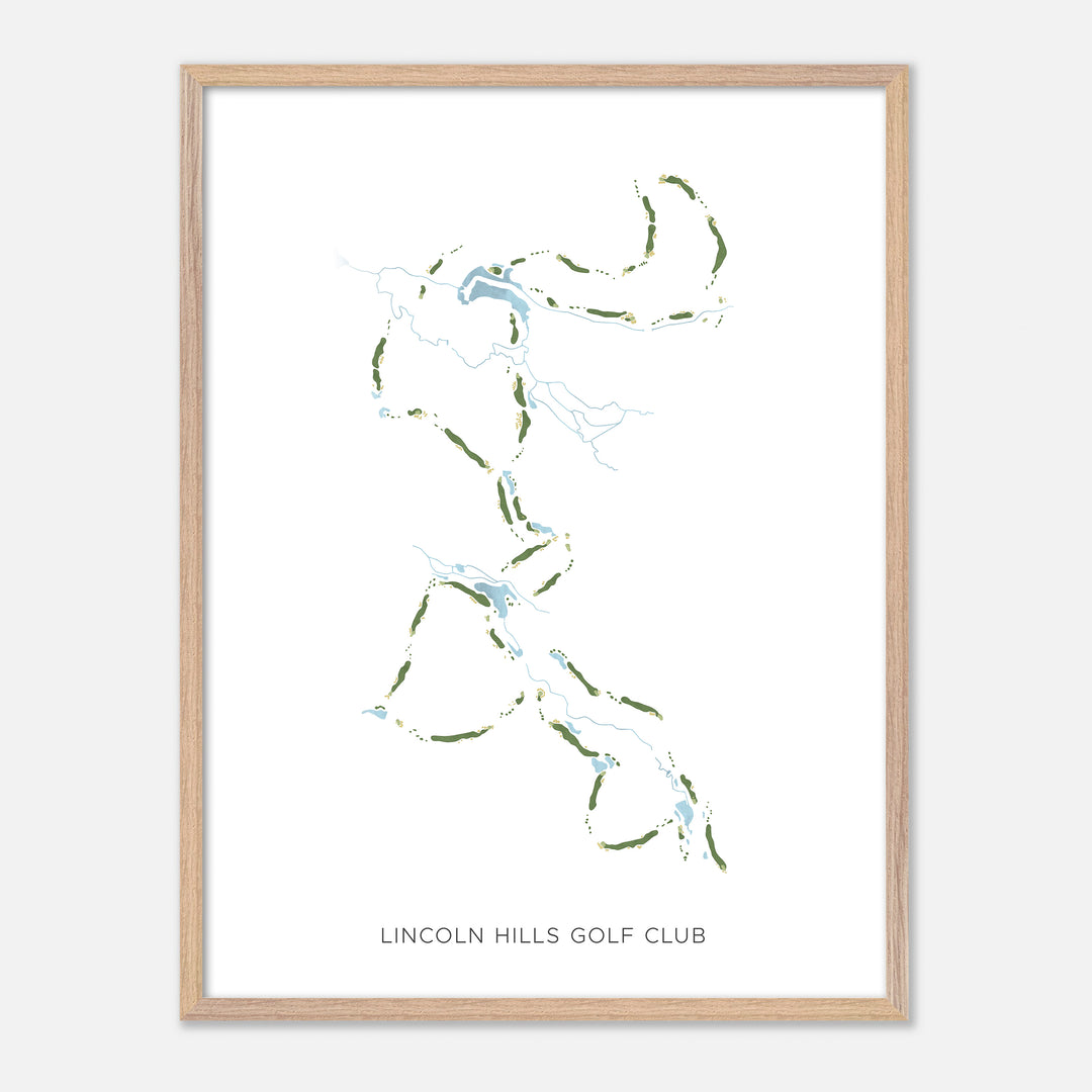 Print of Lincoln Hills Golf Club Modern Map