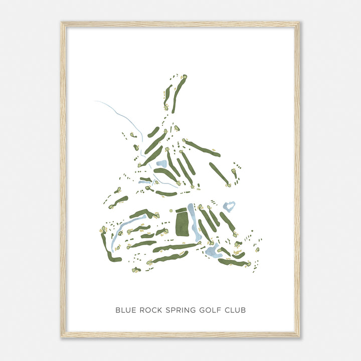 Print of Blue Rock Spring Golf Club Modern Map