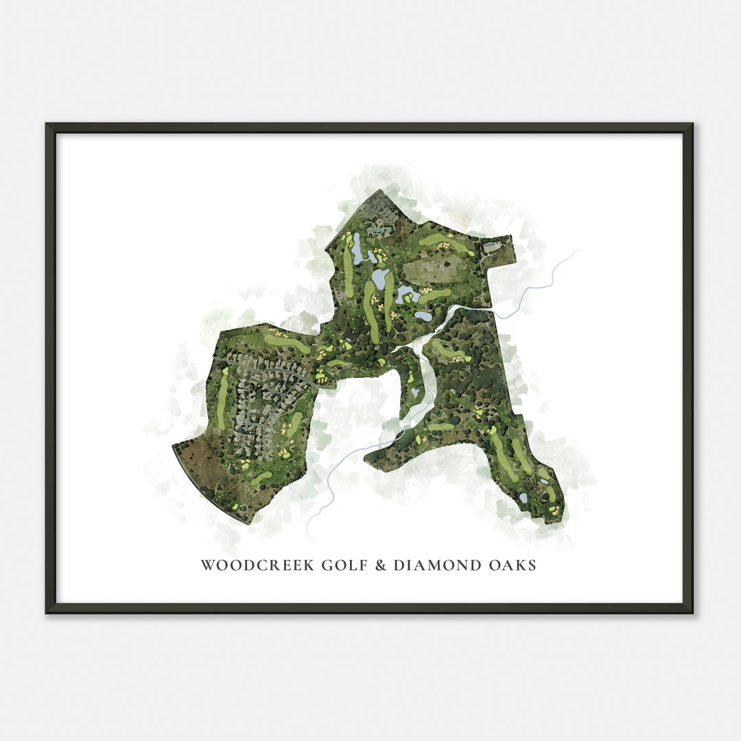 Print of Woodcreek Golf & Diamond Oaks Classic Map