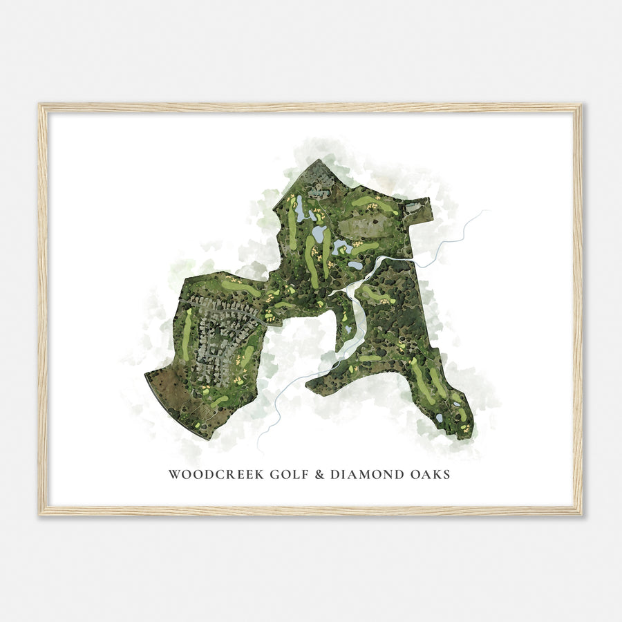 Print of Woodcreek Golf & Diamond Oaks Classic Map