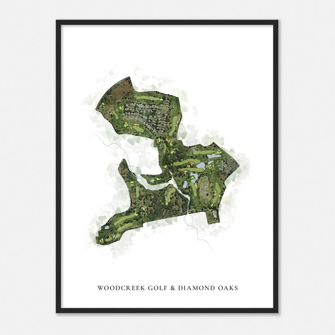 Print of Woodcreek Golf & Diamond Oaks Classic Map