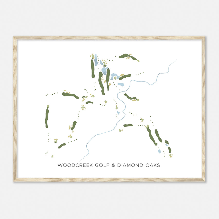 Print of Woodcreek Golf & Diamond Oaks Modern Map