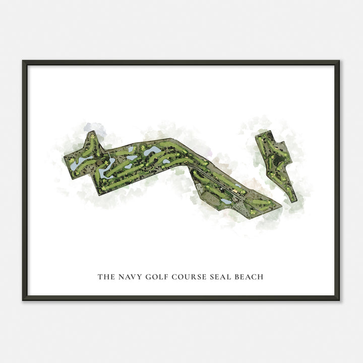 Print of The Navy Golf Course Seal Beach Classic Map