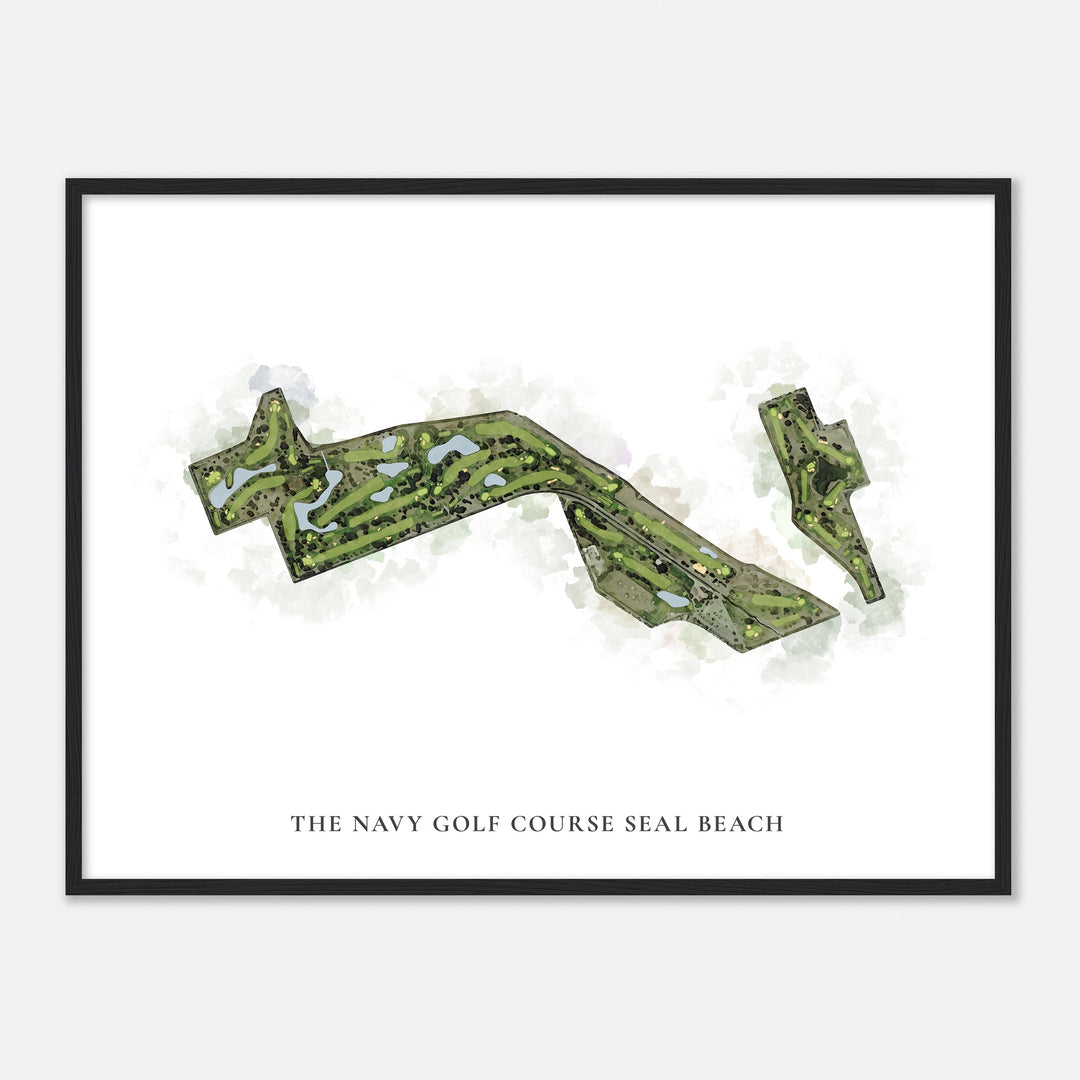 Print of The Navy Golf Course Seal Beach Classic Map