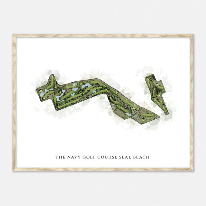Print of The Navy Golf Course Seal Beach Classic Map
