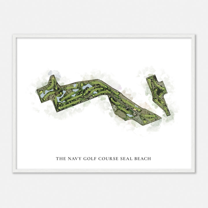 Print of The Navy Golf Course Seal Beach Classic Map