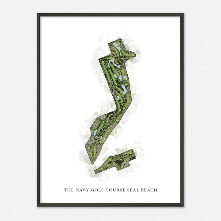 Print of The Navy Golf Course Seal Beach Classic Map