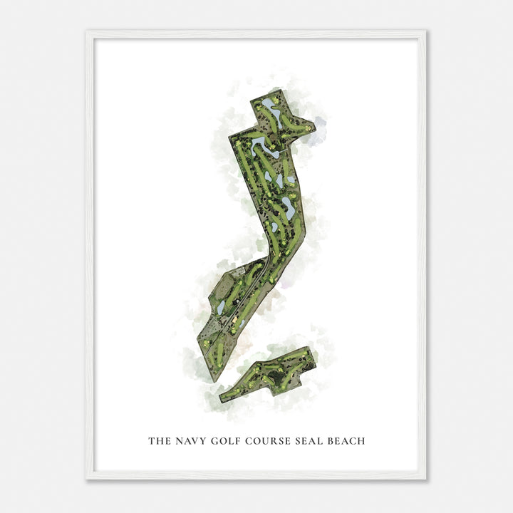Print of The Navy Golf Course Seal Beach Classic Map