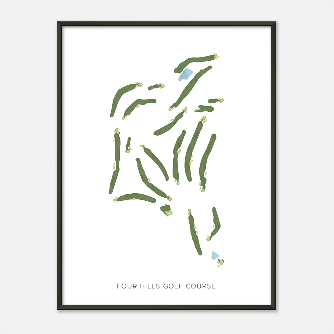 Print of Four Hills Golf Course Modern Map