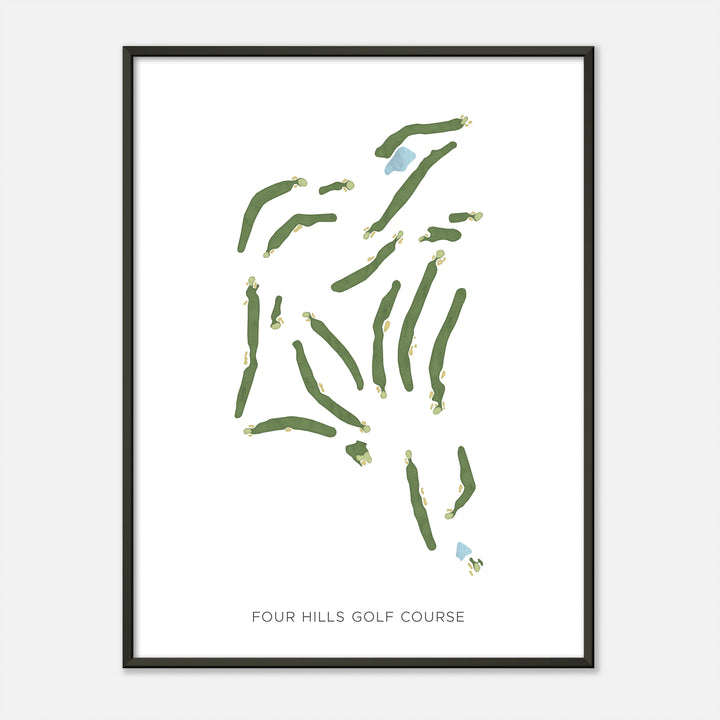 Print of Four Hills Golf Course Modern Map