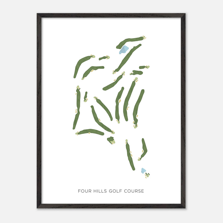 Print of Four Hills Golf Course Modern Map