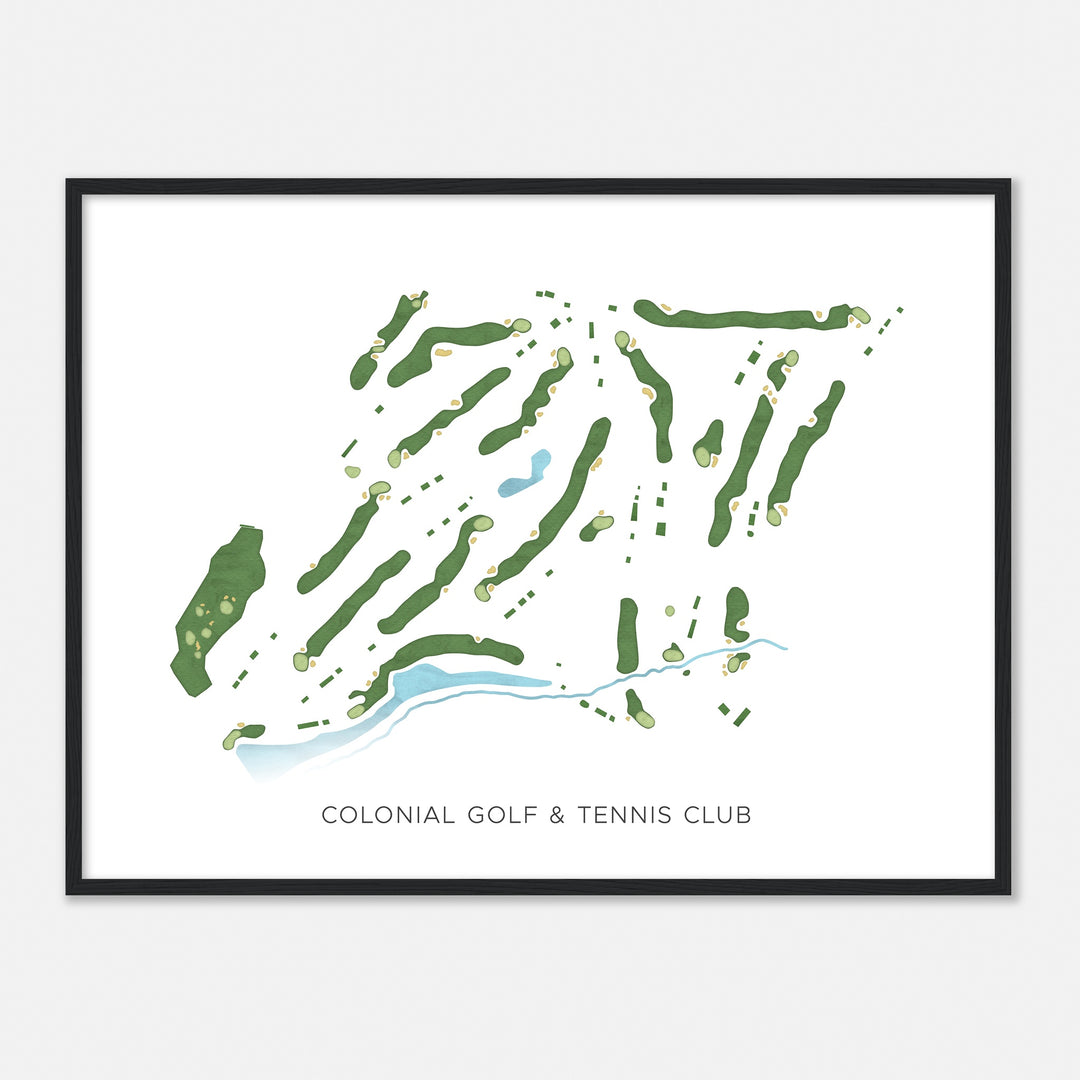 Print of Colonial Golf & Tennis Club Modern Map