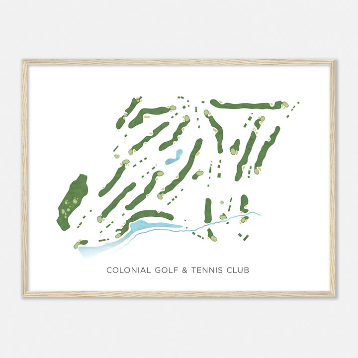 Print of Colonial Golf & Tennis Club Modern Map