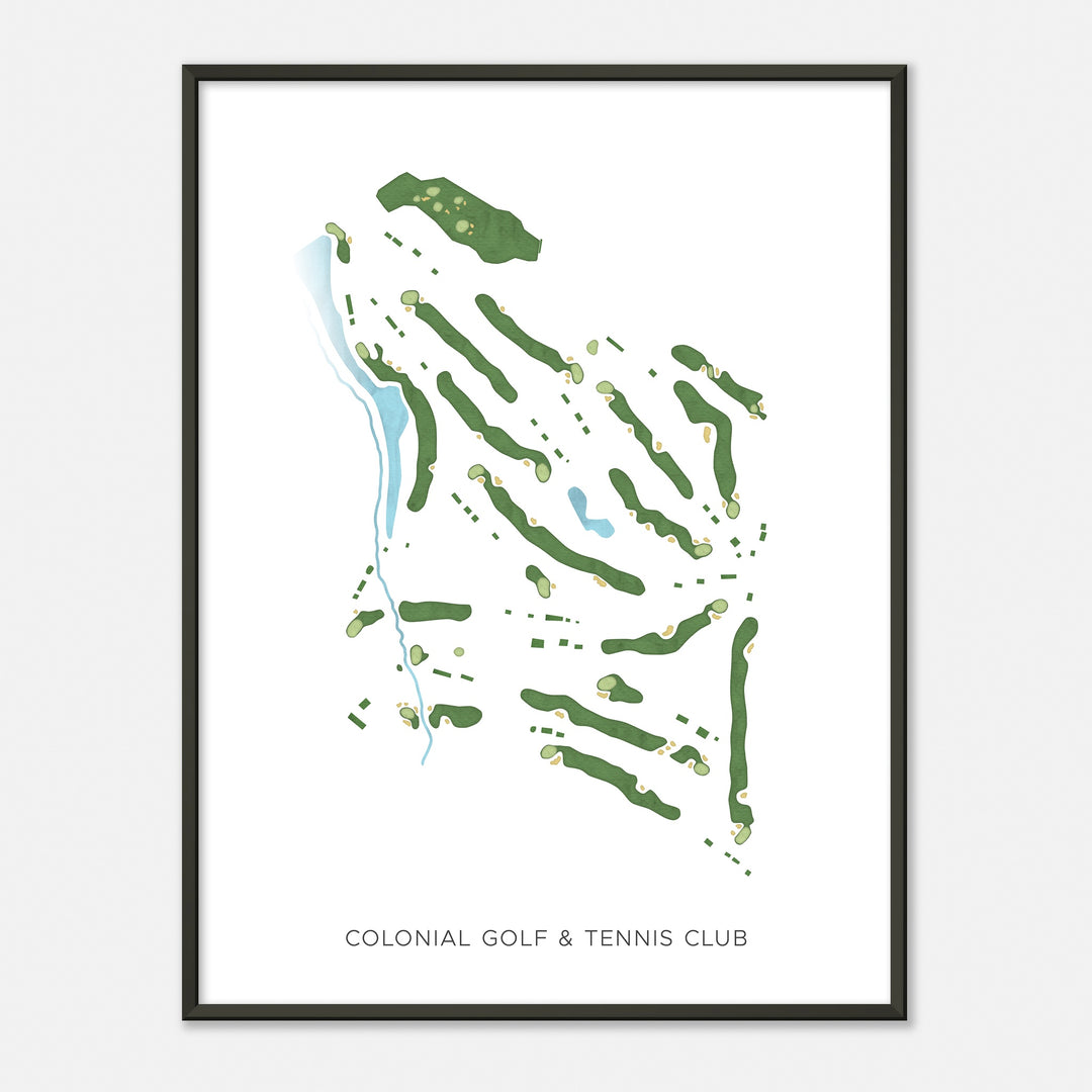 Print of Colonial Golf & Tennis Club Modern Map