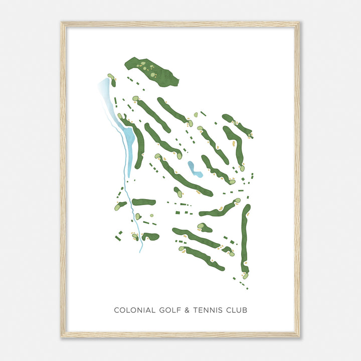 Print of Colonial Golf & Tennis Club Modern Map