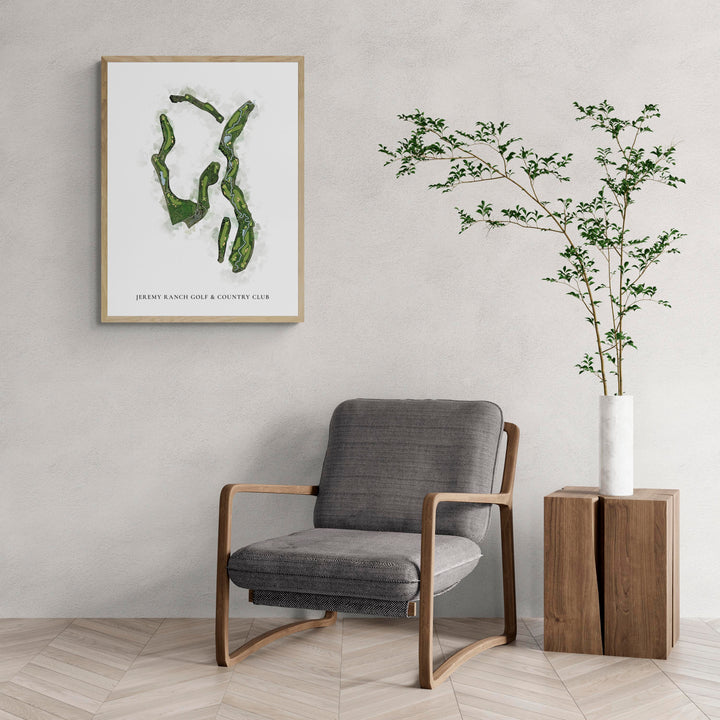 Classic Map of Jeremy Ranch Golf &amp; Country Club with a comfy armchair and large plant