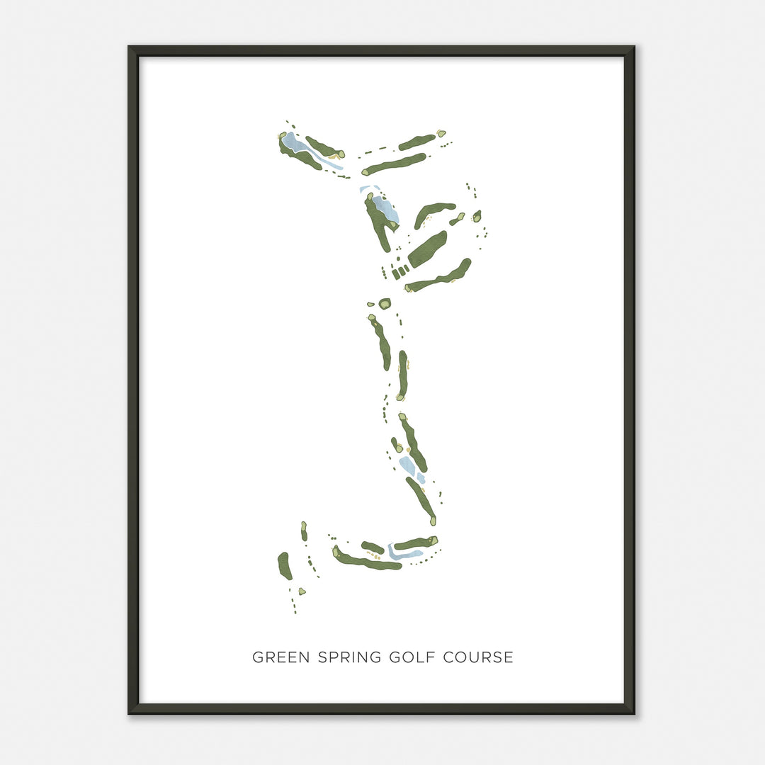 Print of Green Spring Golf Course Modern Map