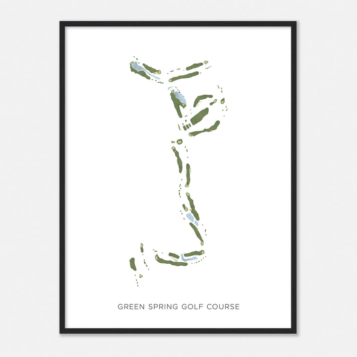 Print of Green Spring Golf Course Modern Map