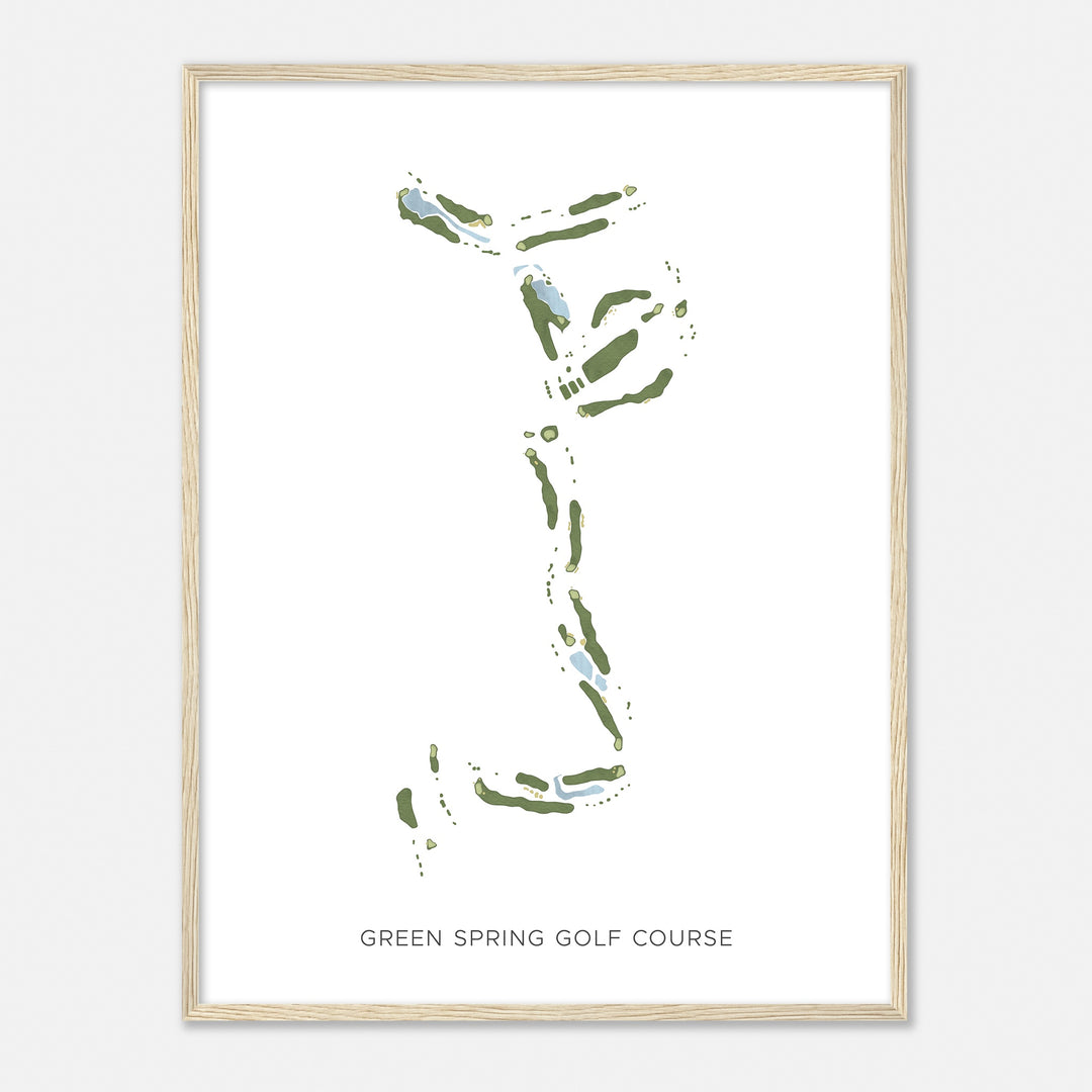 Print of Green Spring Golf Course Modern Map