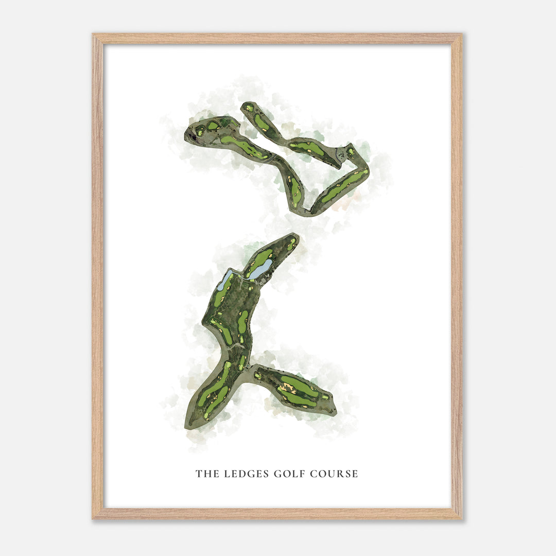 Print of The Ledges Golf Course Classic Map