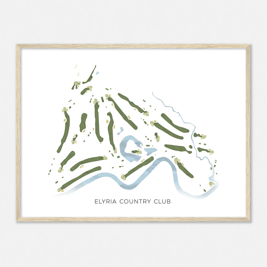 Print of Elyria Country Club Modern Map