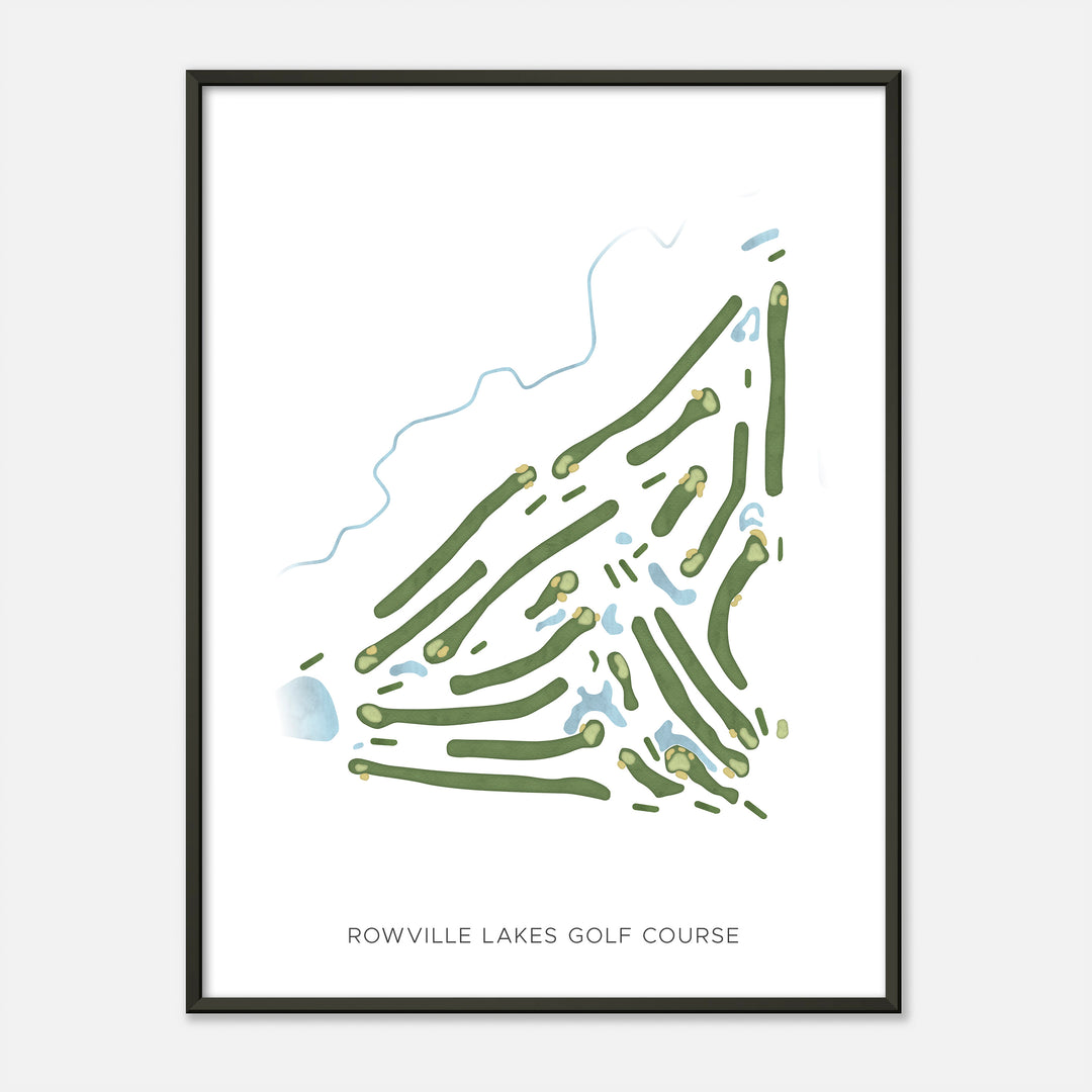 Print of Rowville Lakes Golf Course Modern Map