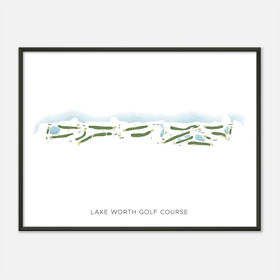 Print of Lake Worth Golf Course Modern Map
