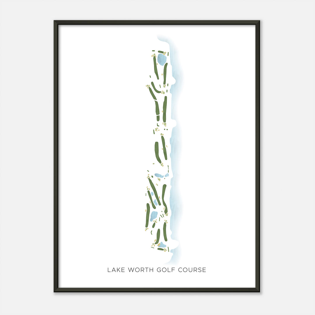 Print of Lake Worth Golf Course Modern Map
